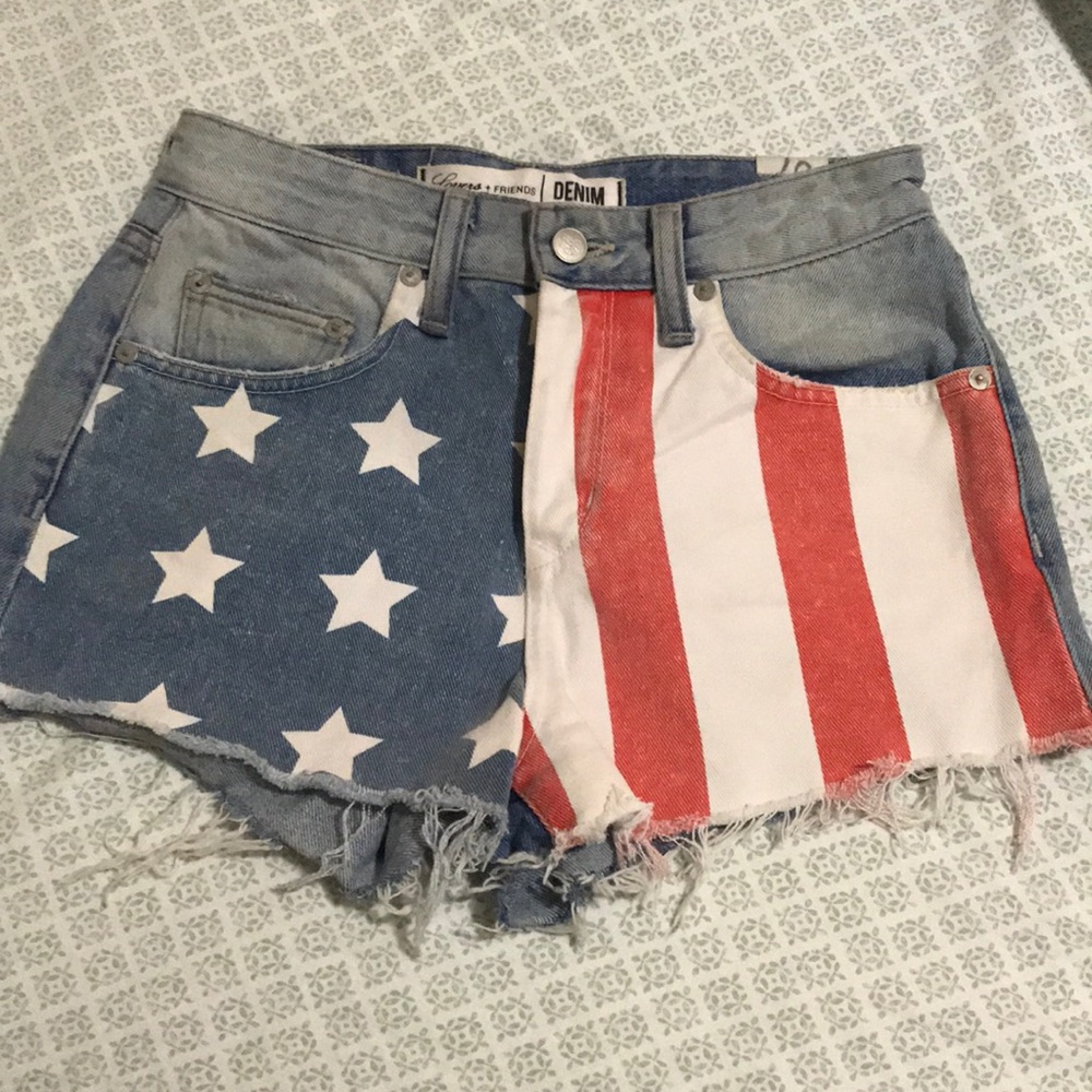 Lovers + Friends American Flag Jack Shorts